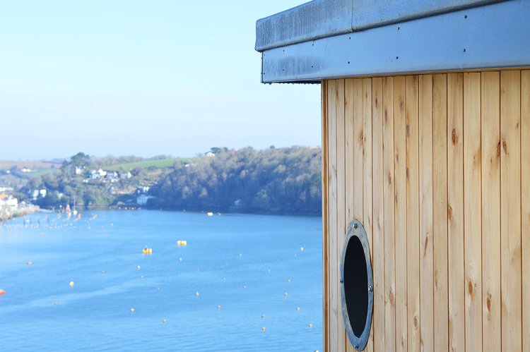 porthole window overlooking river fowey