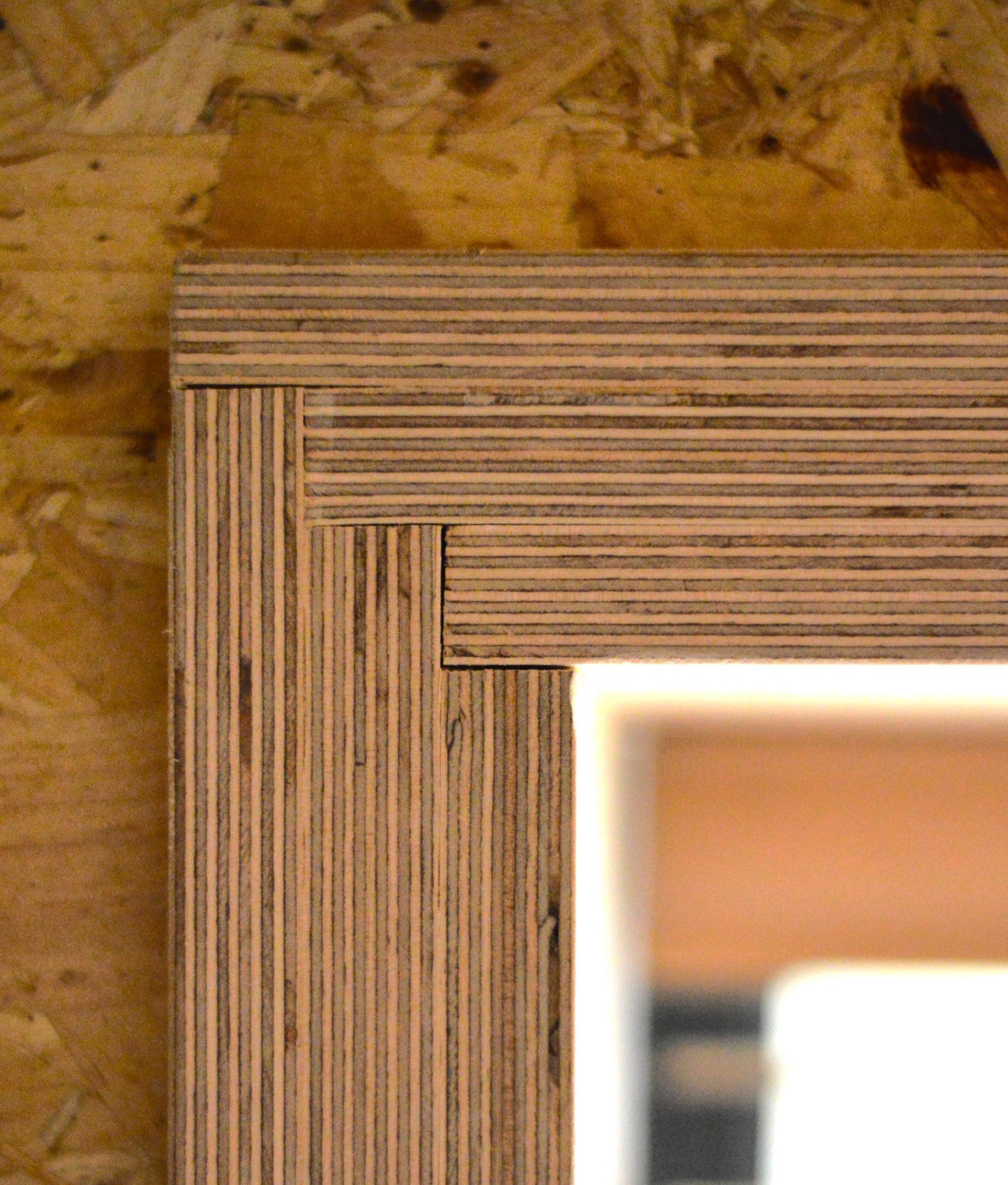 end grain of birch ply in custom made window reveals