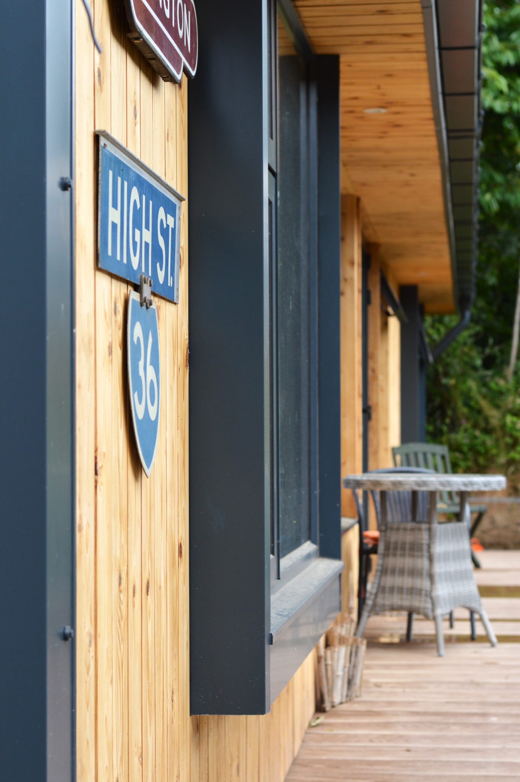 anthracite metal windows on timber framed annexe cornwall